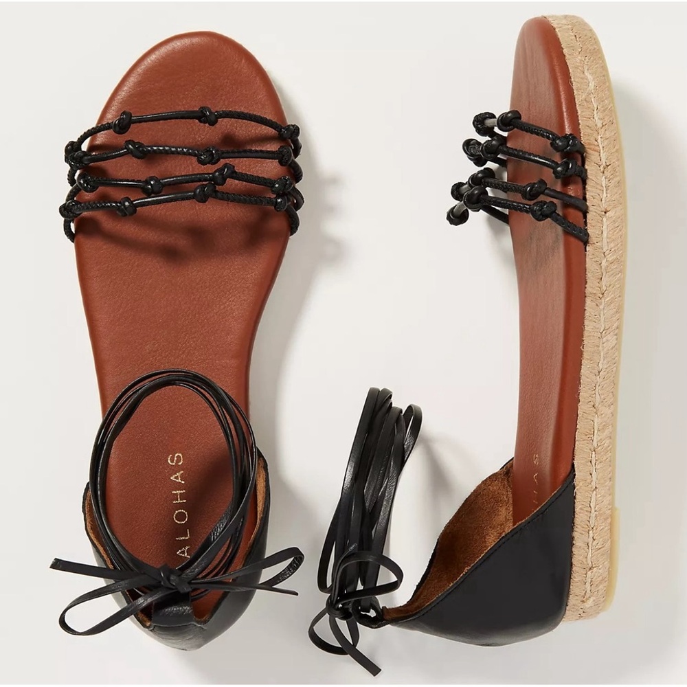 Anthropologie x ALOHAS Wanderer Espadrille Black Sandals
NWT SZ 10
